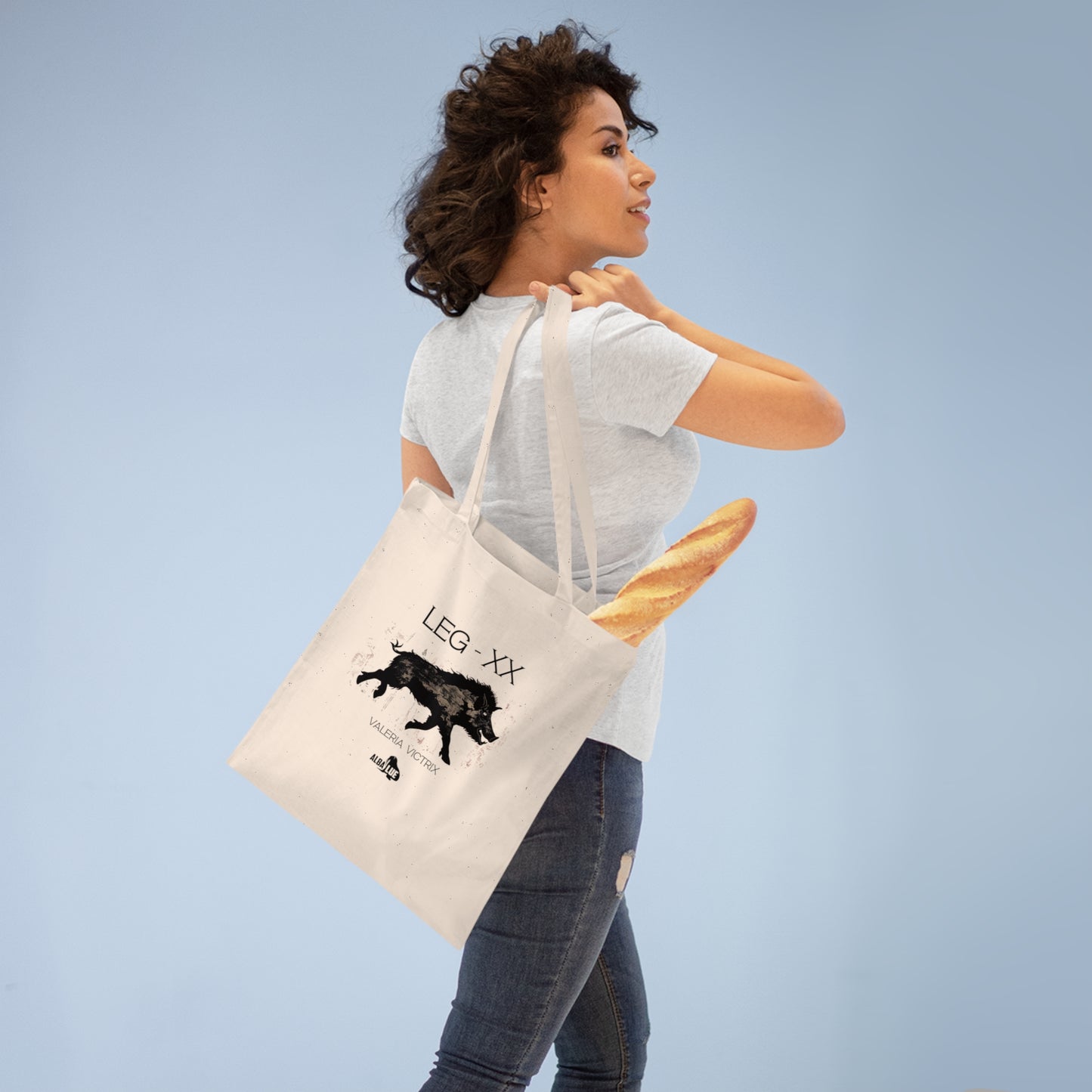 Wild Boar Graphic Tote Bag — 'LEG • XX' Vintage Latin Design