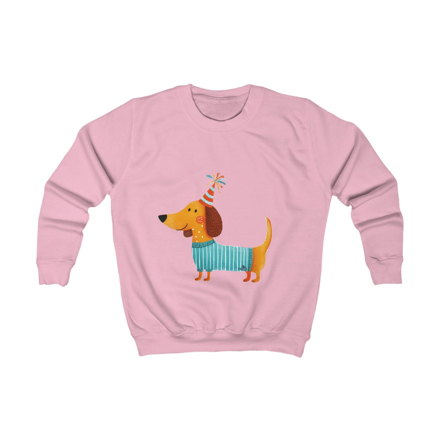 Dachshund in Striped Sweater - Kids Sweatshirt