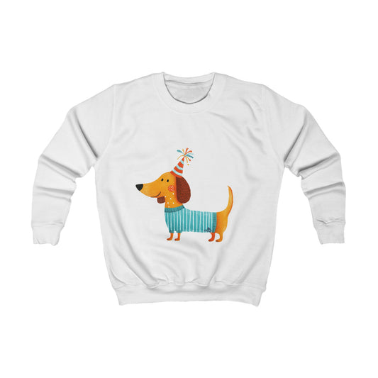 Dachshund in Striped Sweater - Kids Sweatshirt