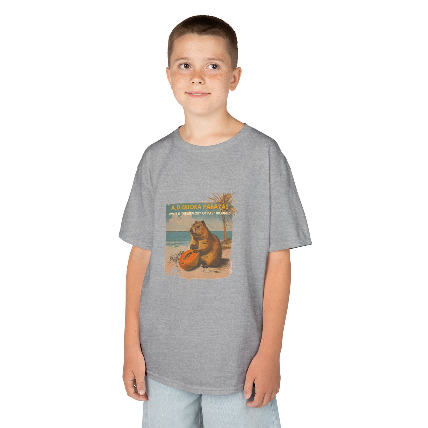 Retro A.D. Quokka Papayas - Kids T-Shirt