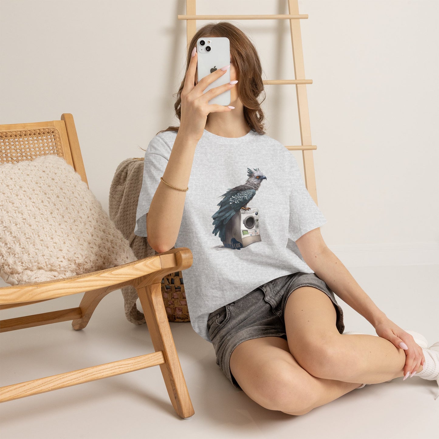 Harpy Eagle Sitting on a Washing Machine  - T-Shirt