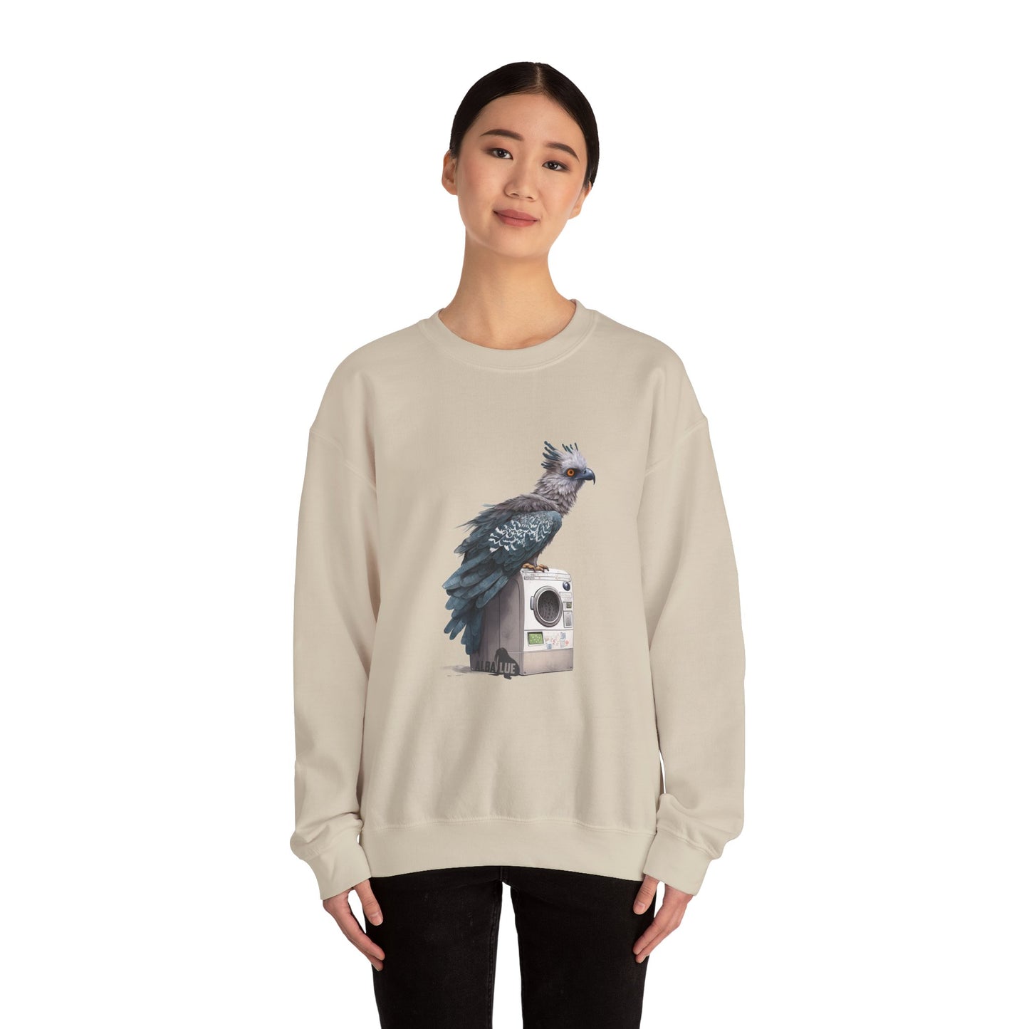 Harpy Eagle Sitting on a Washing Machine  - Crewneck Sweatshirt