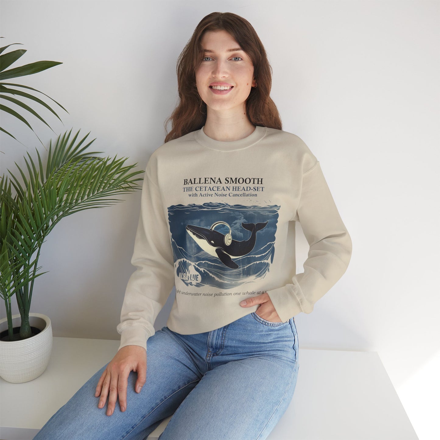Whale Headphone - Crewneck Sweatshirt