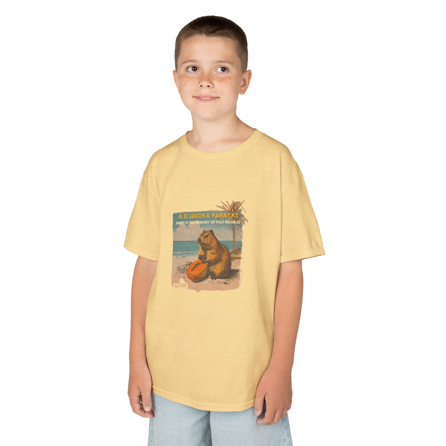 Retro A.D. Quokka Papayas - Kids T-Shirt
