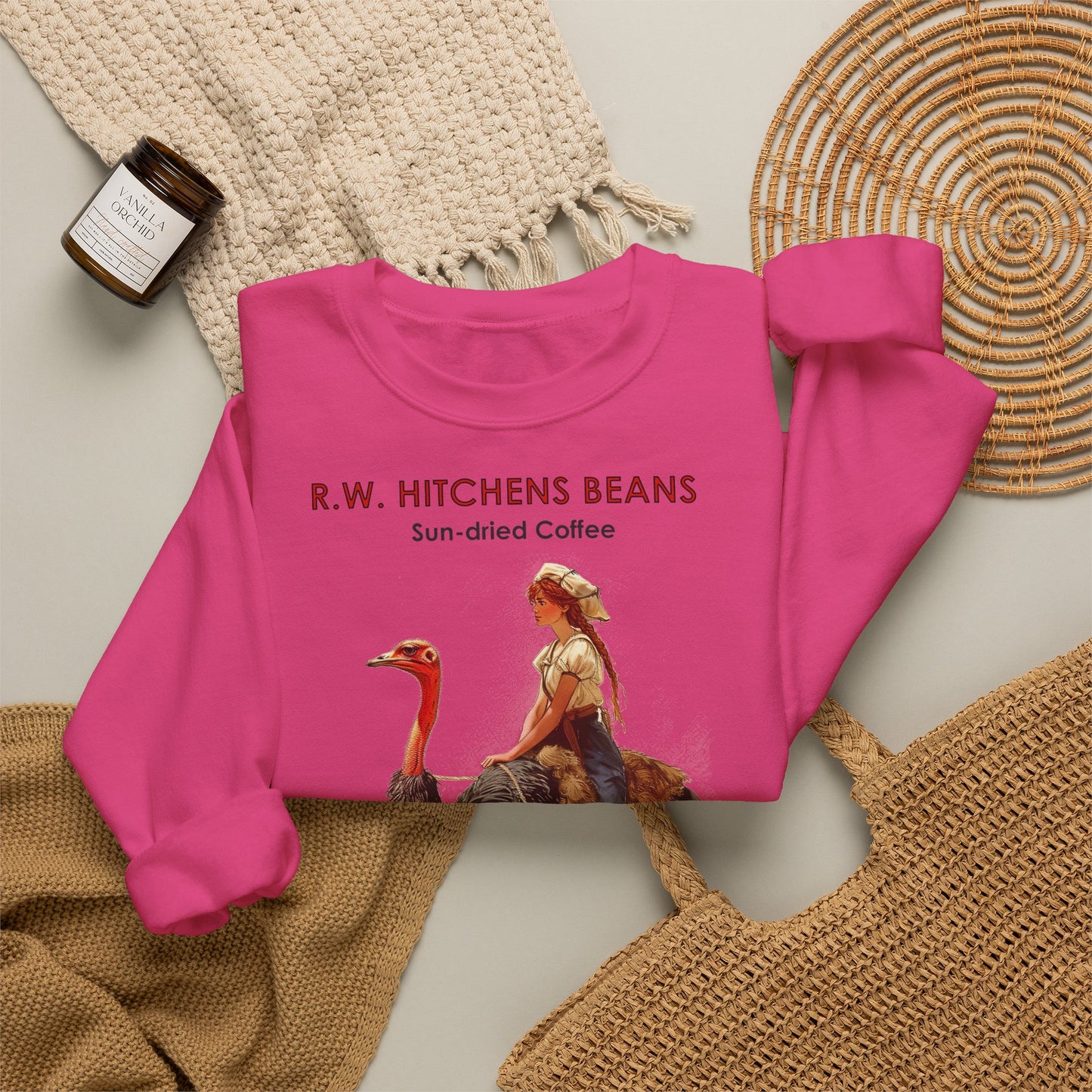 Vintage Ostrich Coffee Ad - Crewneck Sweatshirt