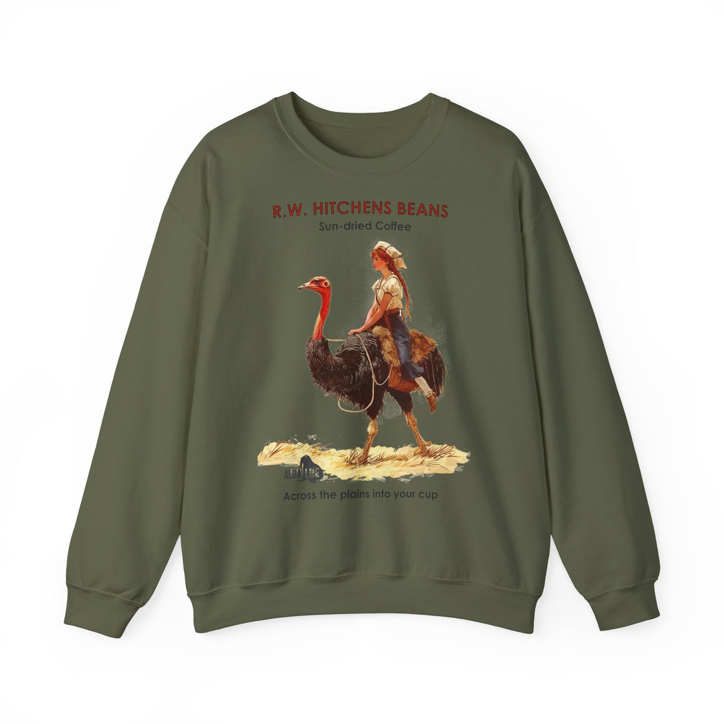 Vintage Ostrich Coffee Ad - Crewneck Sweatshirt