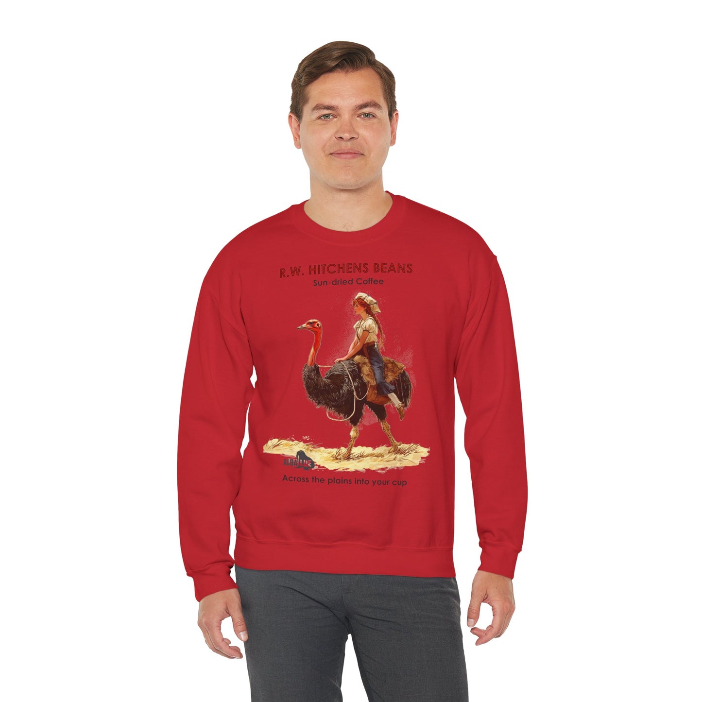 Vintage Ostrich Coffee Ad - Crewneck Sweatshirt