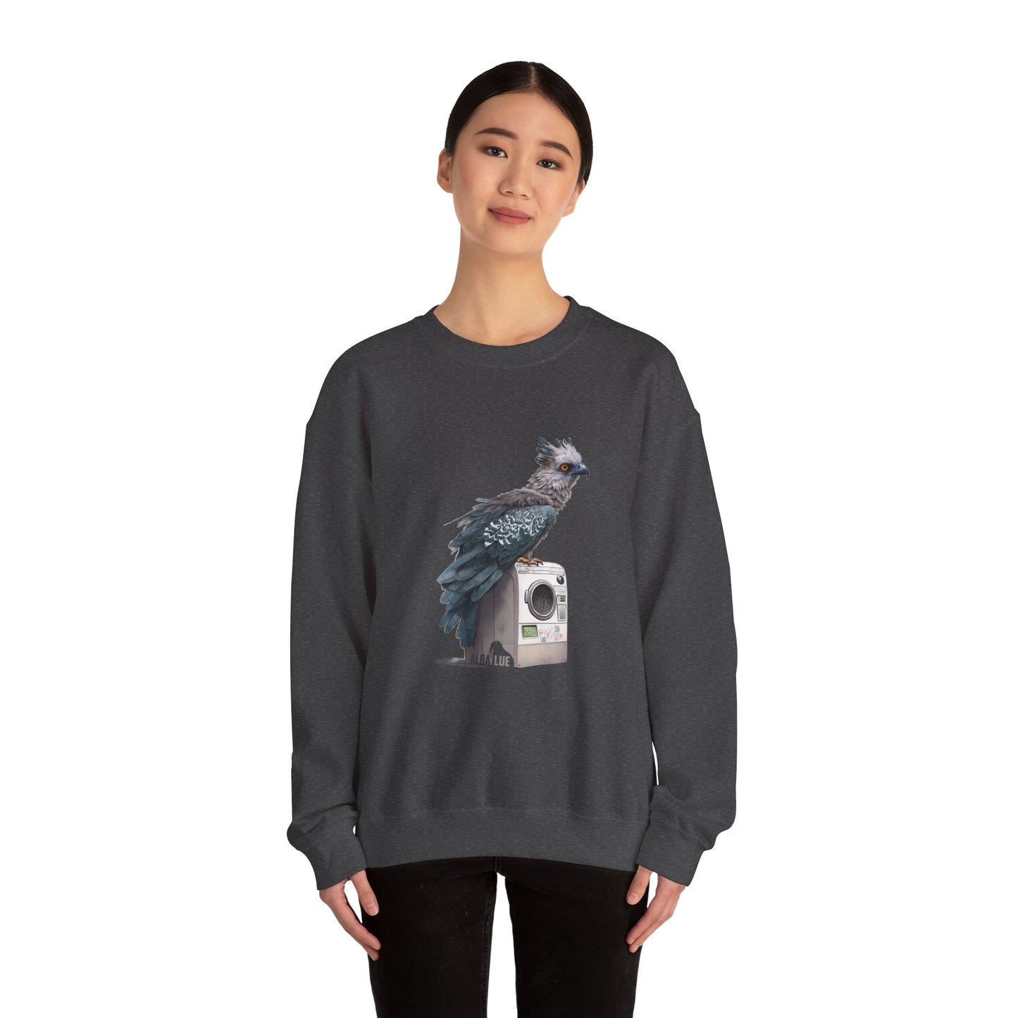 Harpy Eagle Sitting on a Washing Machine  - Crewneck Sweatshirt