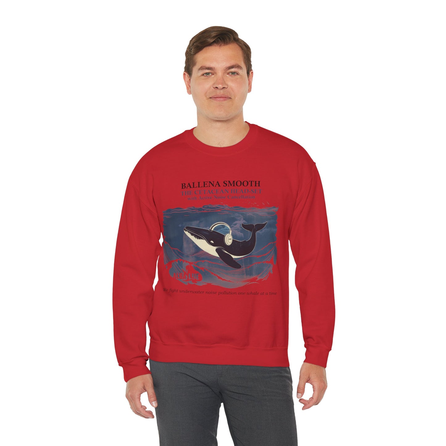 Whale Headphone - Crewneck Sweatshirt