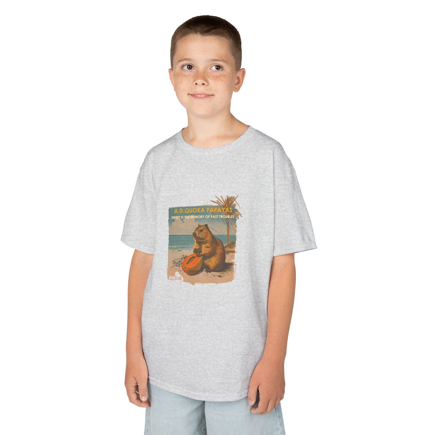 Retro A.D. Quokka Papayas - Kids T-Shirt