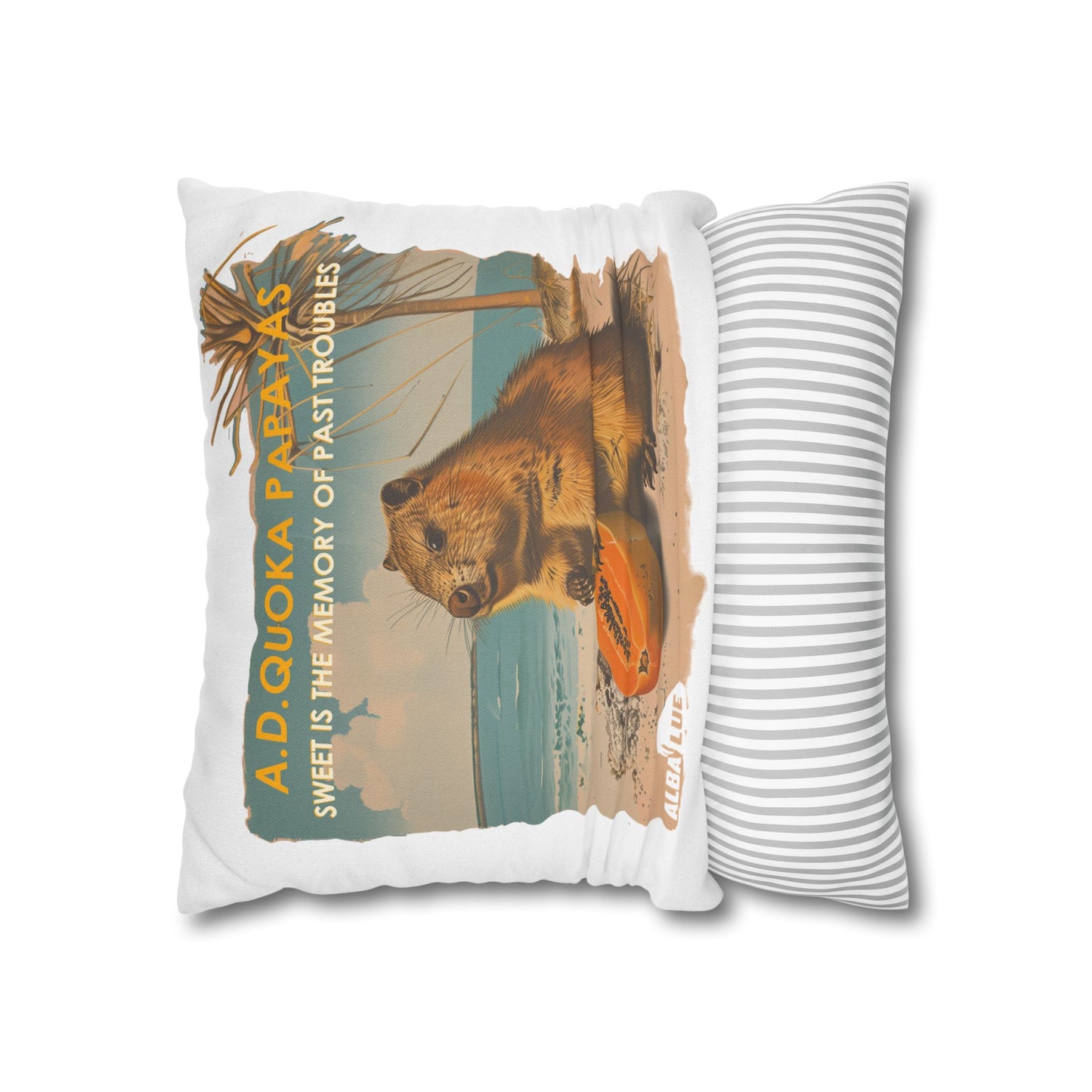 Retro A.D. Quokka Papayas - Pillowcase