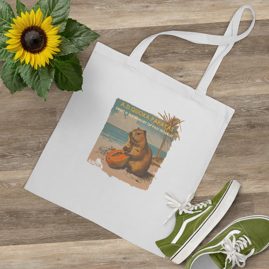 Quokka Beach Vintage Tote Bag – Retro Surfing A.D. Quokka Print