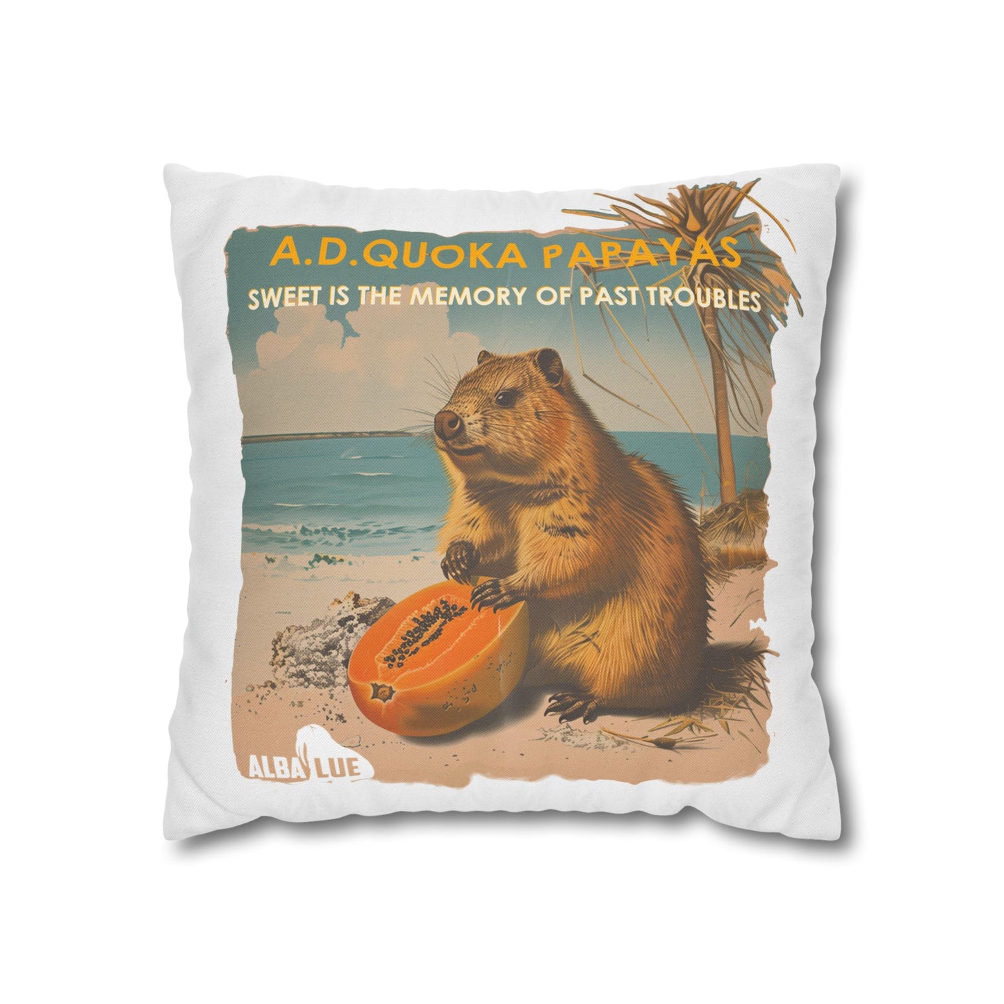 Retro A.D. Quokka Papayas - Pillowcase
