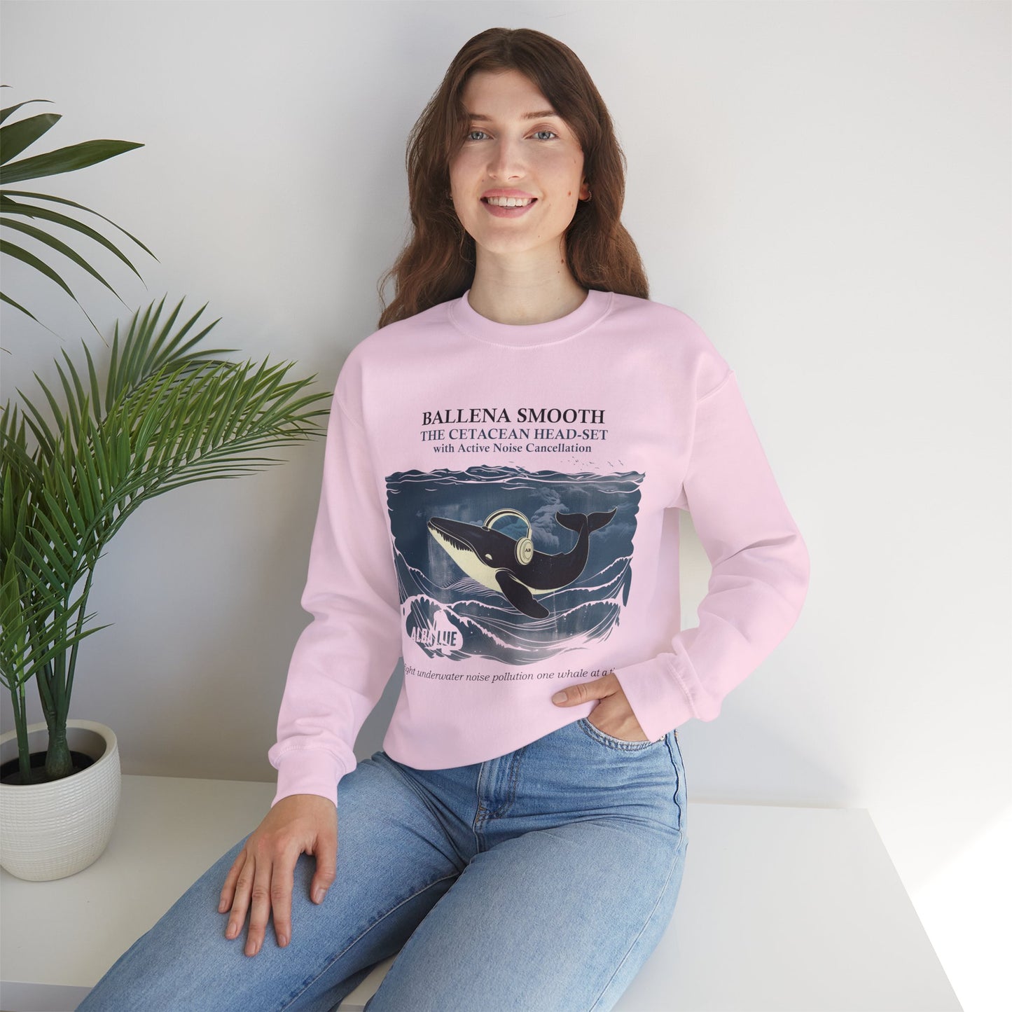 Whale Headphone - Crewneck Sweatshirt