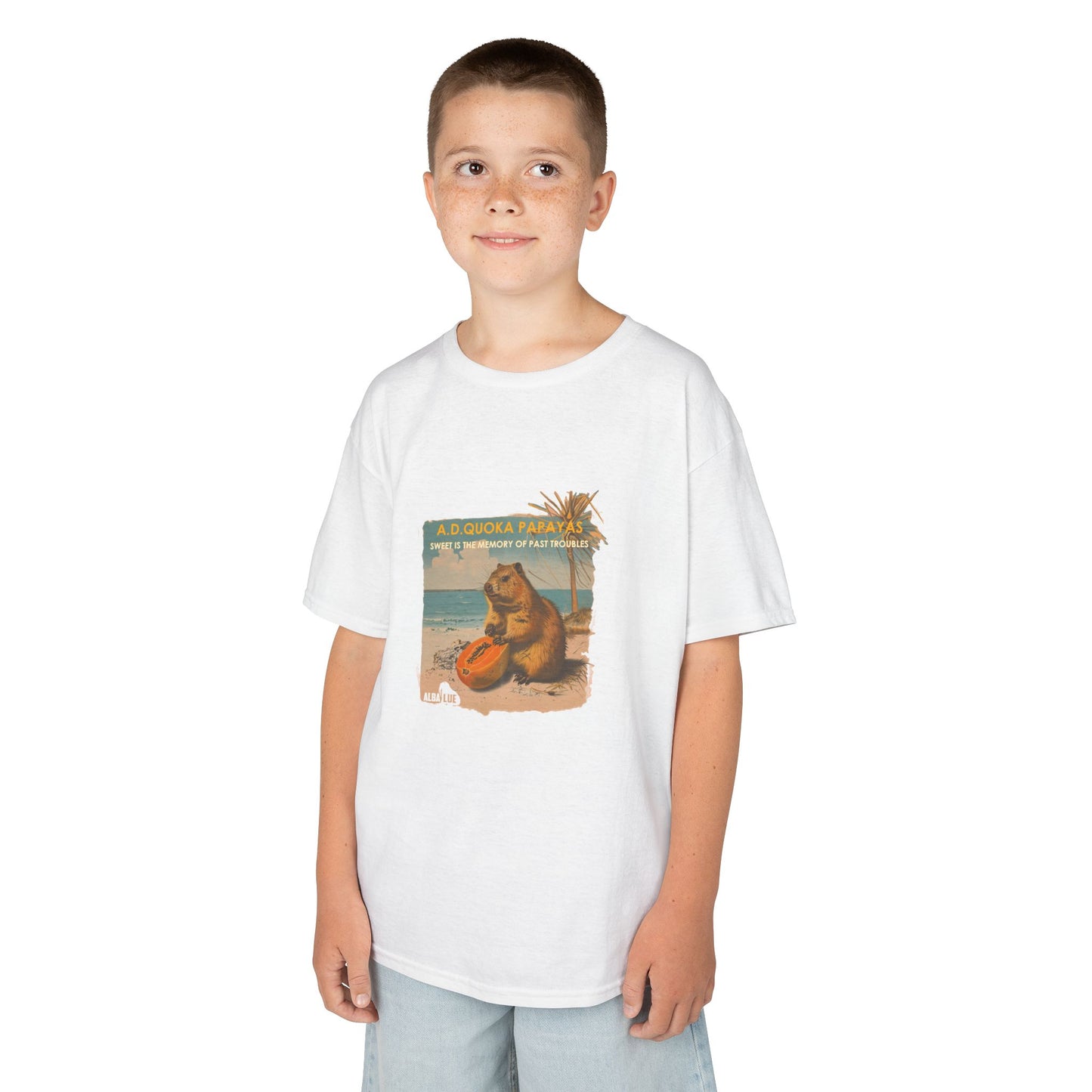 Retro A.D. Quokka Papayas - Kids T-Shirt