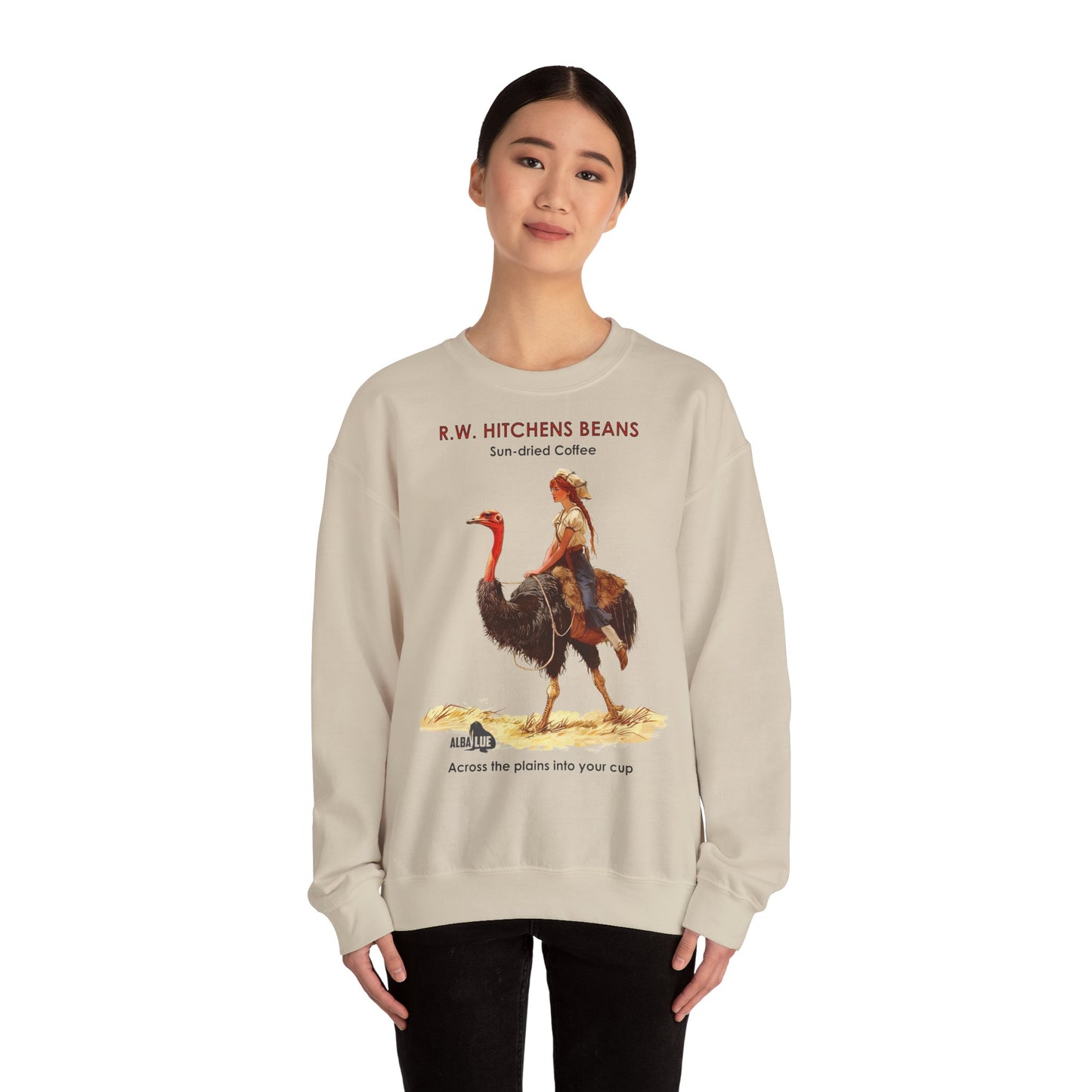 Vintage Ostrich Coffee Ad - Crewneck Sweatshirt