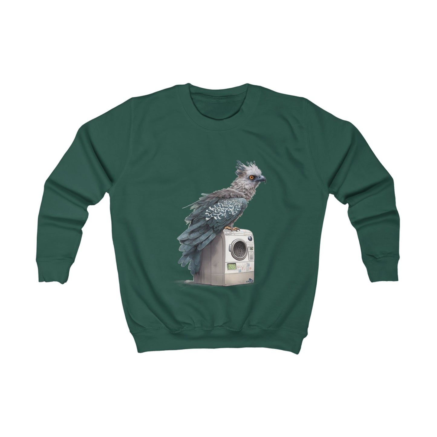 Harpy Eagle Sitting on a Washing Machine - Kids Sweatshirt