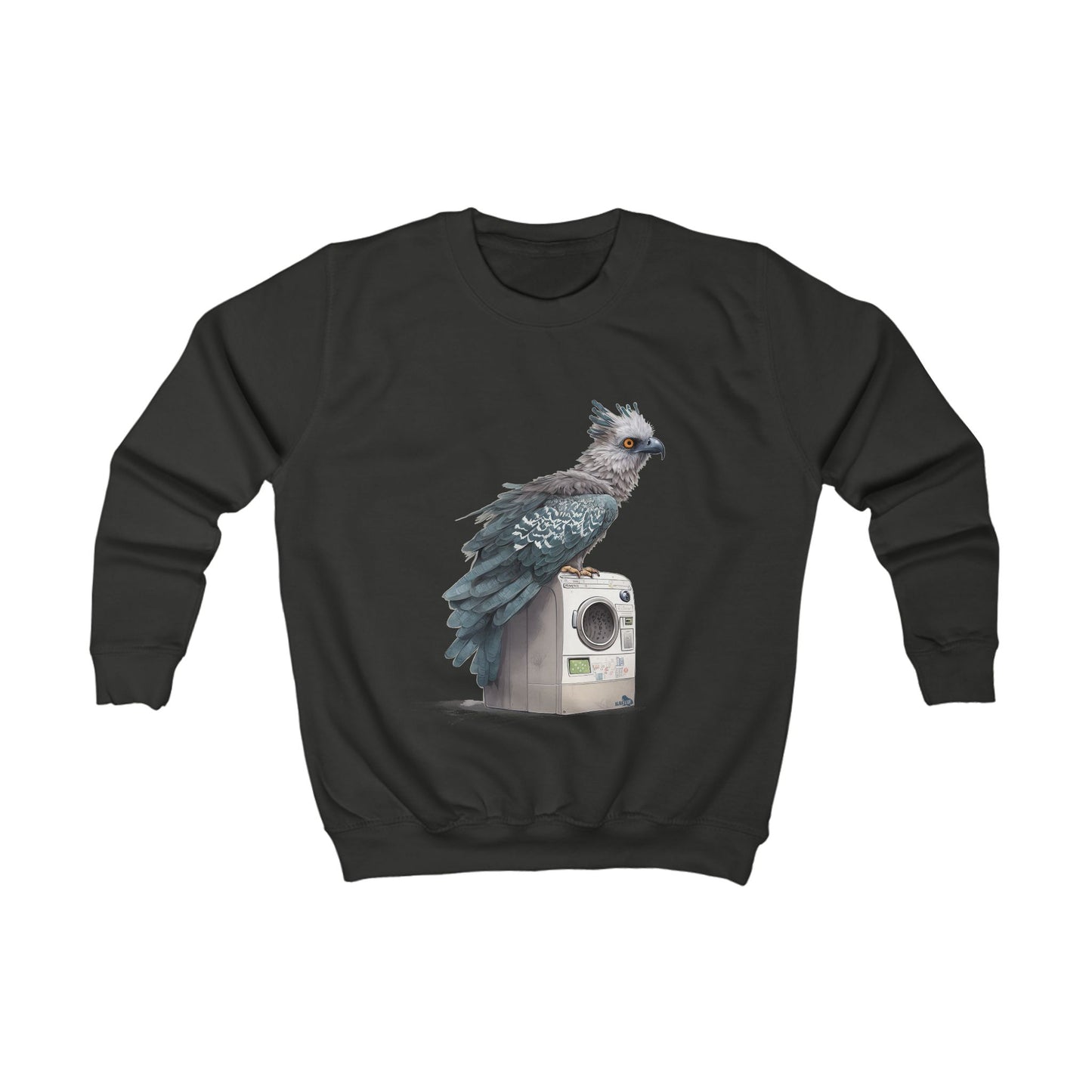Harpy Eagle Sitting on a Washing Machine - Kids Sweatshirt