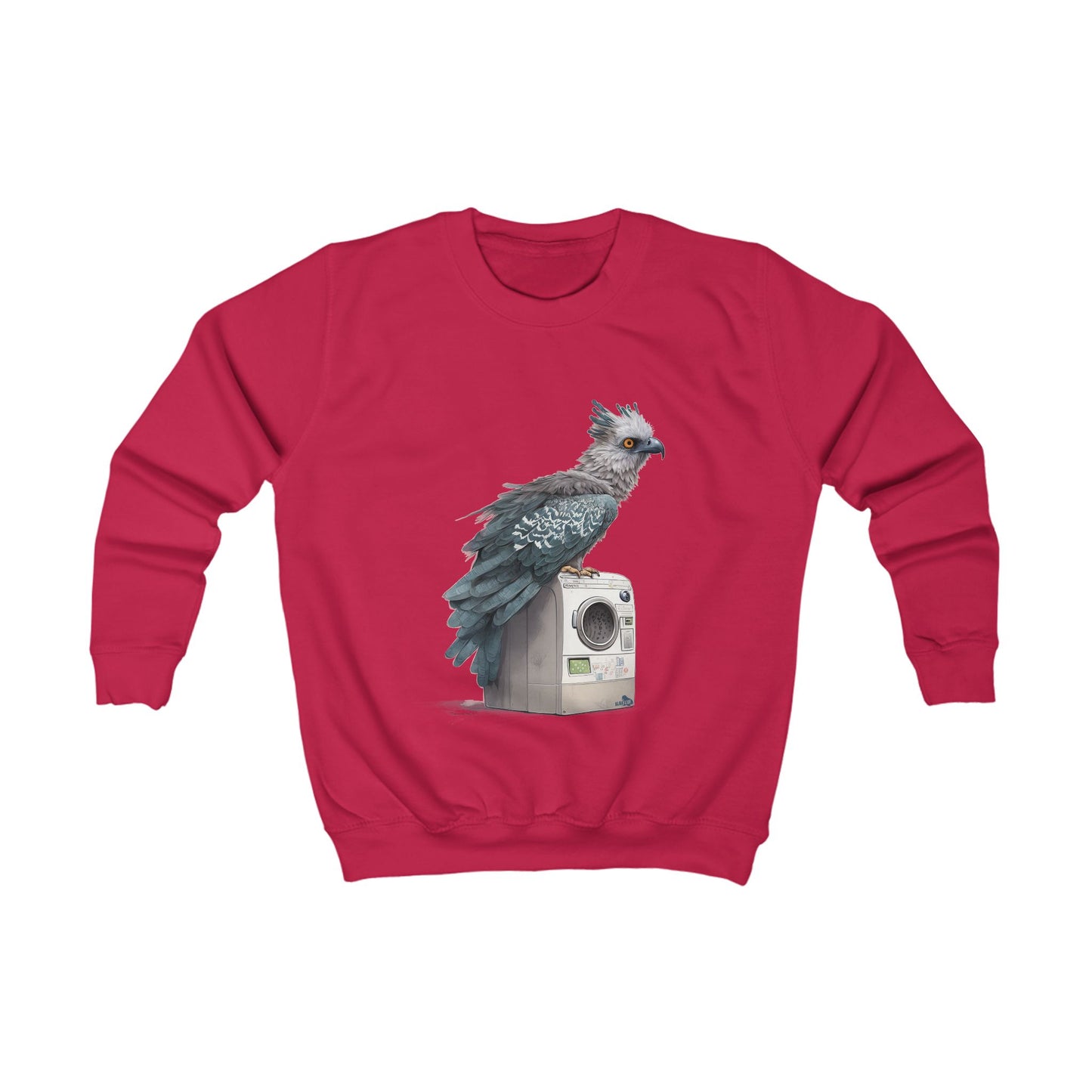 Harpy Eagle Sitting on a Washing Machine - Kids Sweatshirt