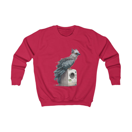 Harpy Eagle Sitting on a Washing Machine - Kids Sweatshirt