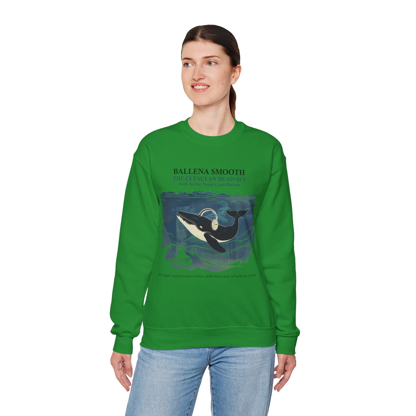 Whale Headphone - Crewneck Sweatshirt