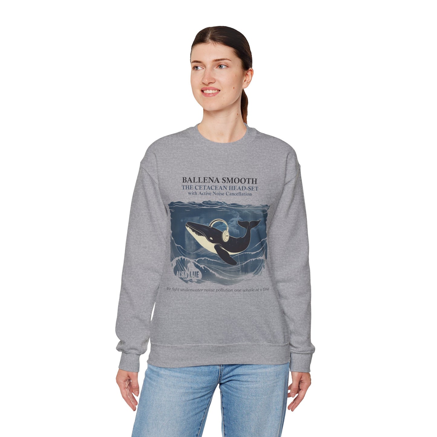 Whale Headphone - Crewneck Sweatshirt