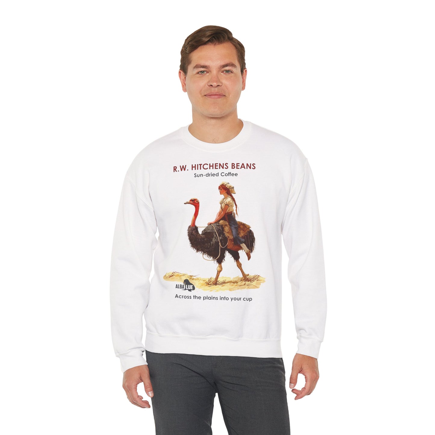 Vintage Ostrich Coffee Ad - Crewneck Sweatshirt