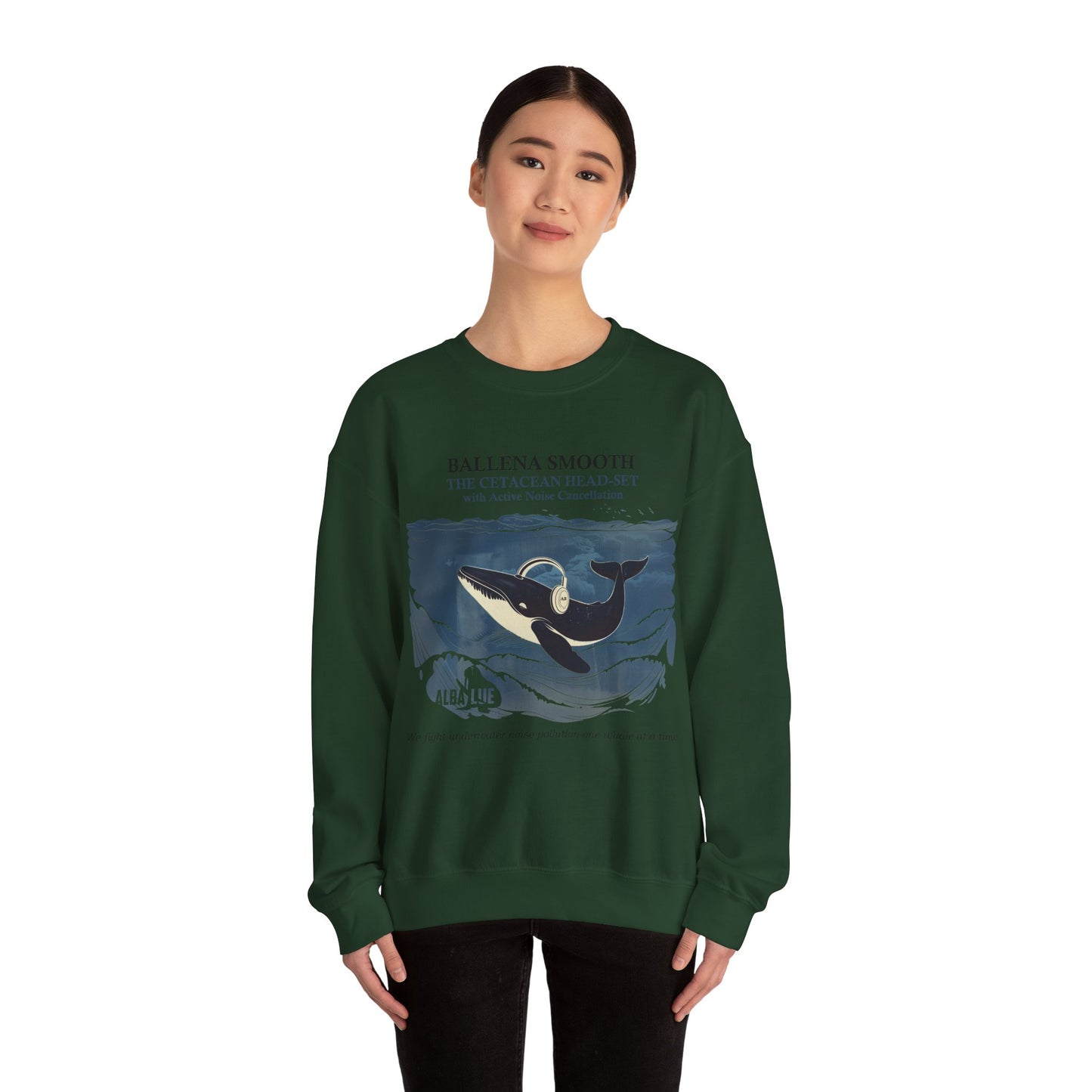 Whale Headphone - Crewneck Sweatshirt