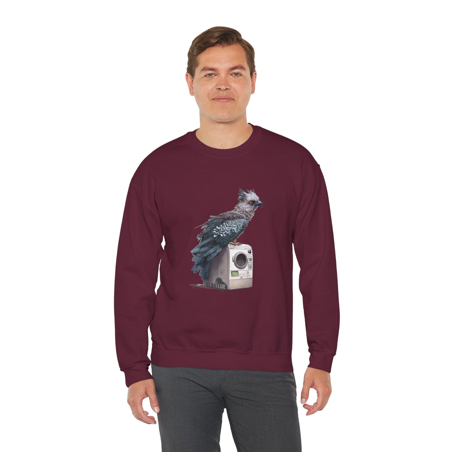 Harpy Eagle Sitting on a Washing Machine  - Crewneck Sweatshirt