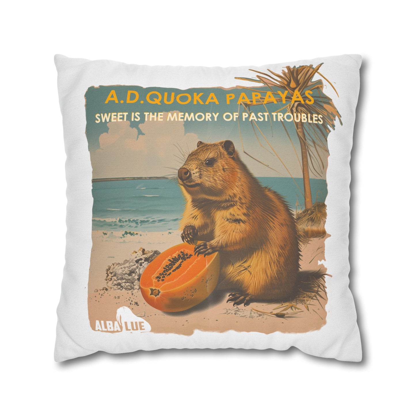 Retro A.D. Quokka Papayas - Pillowcase