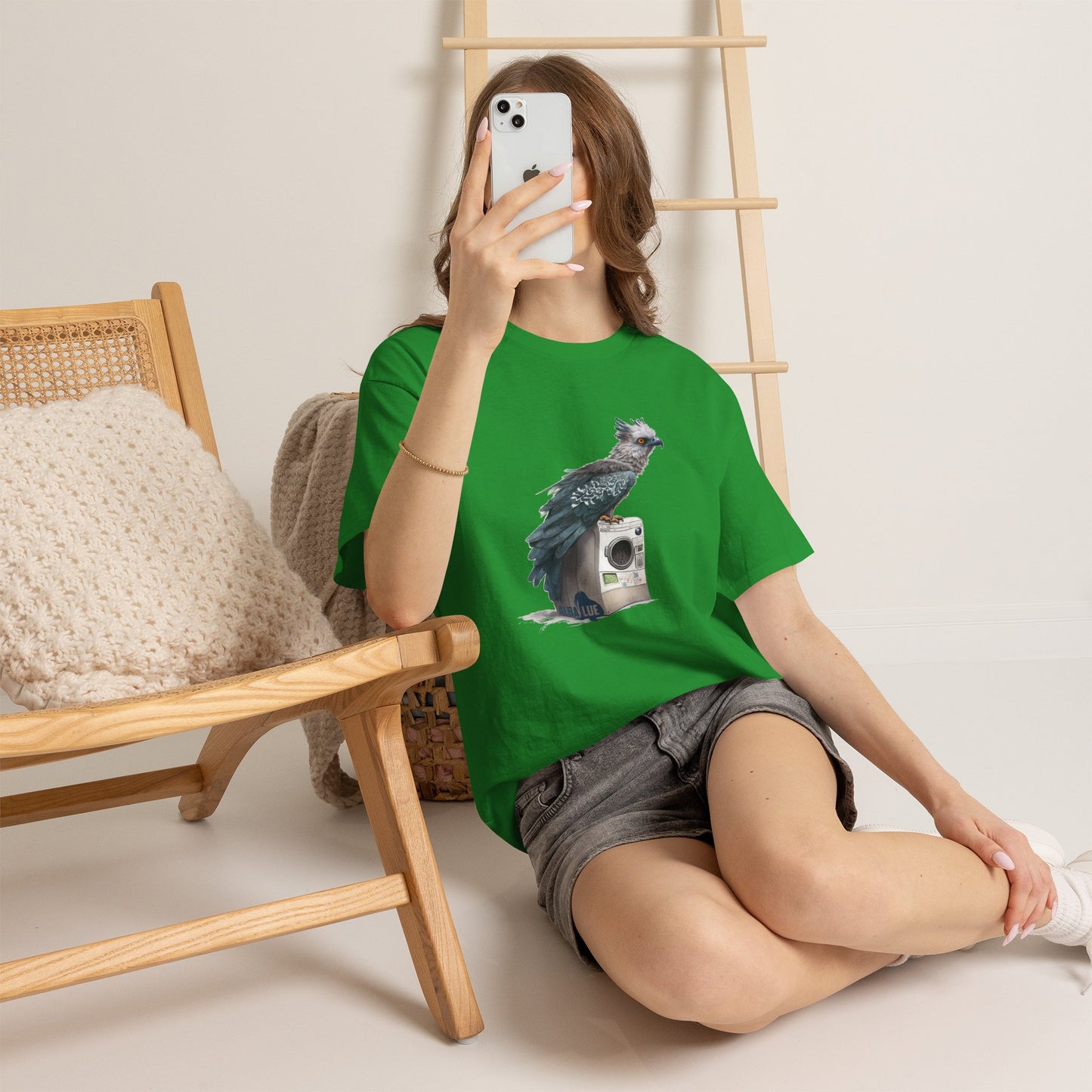 Harpy Eagle Sitting on a Washing Machine  - T-Shirt