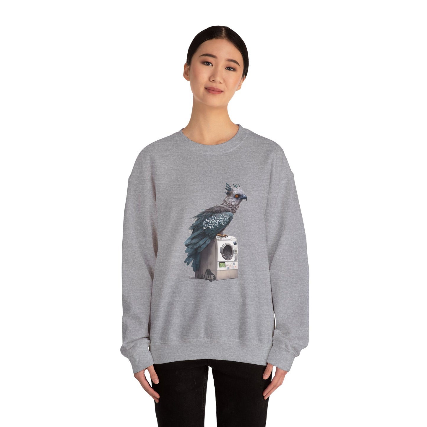Harpy Eagle Sitting on a Washing Machine  - Crewneck Sweatshirt