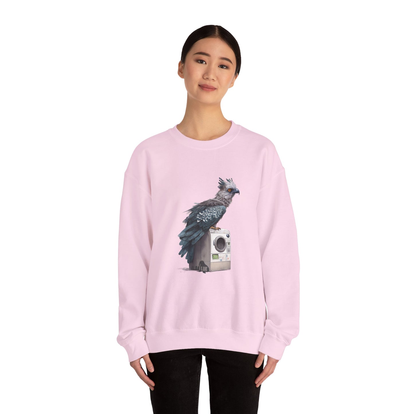 Harpy Eagle Sitting on a Washing Machine  - Crewneck Sweatshirt