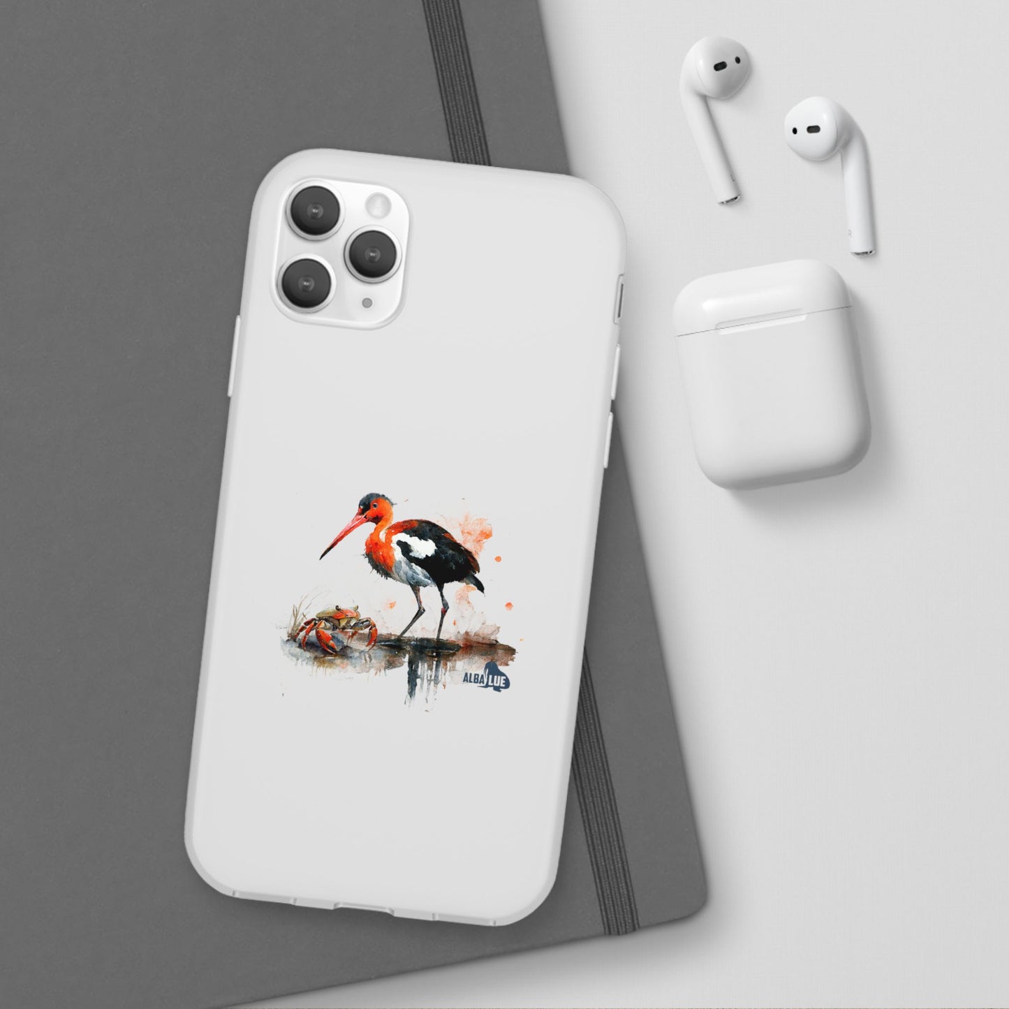 Bird Watercolor Phone Case — Painted Water Bird Flexi Case