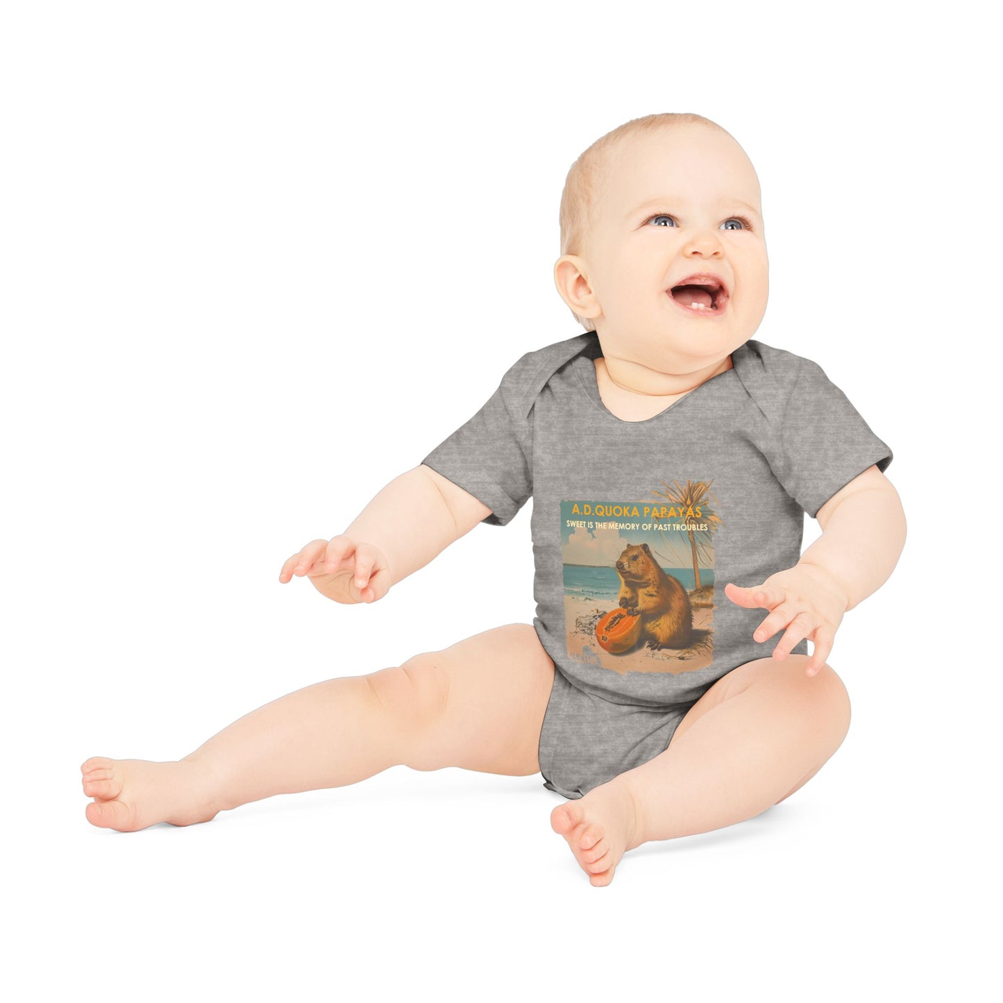 Retro A.D. Quokka Papayas - Infant Bodysuit Organic