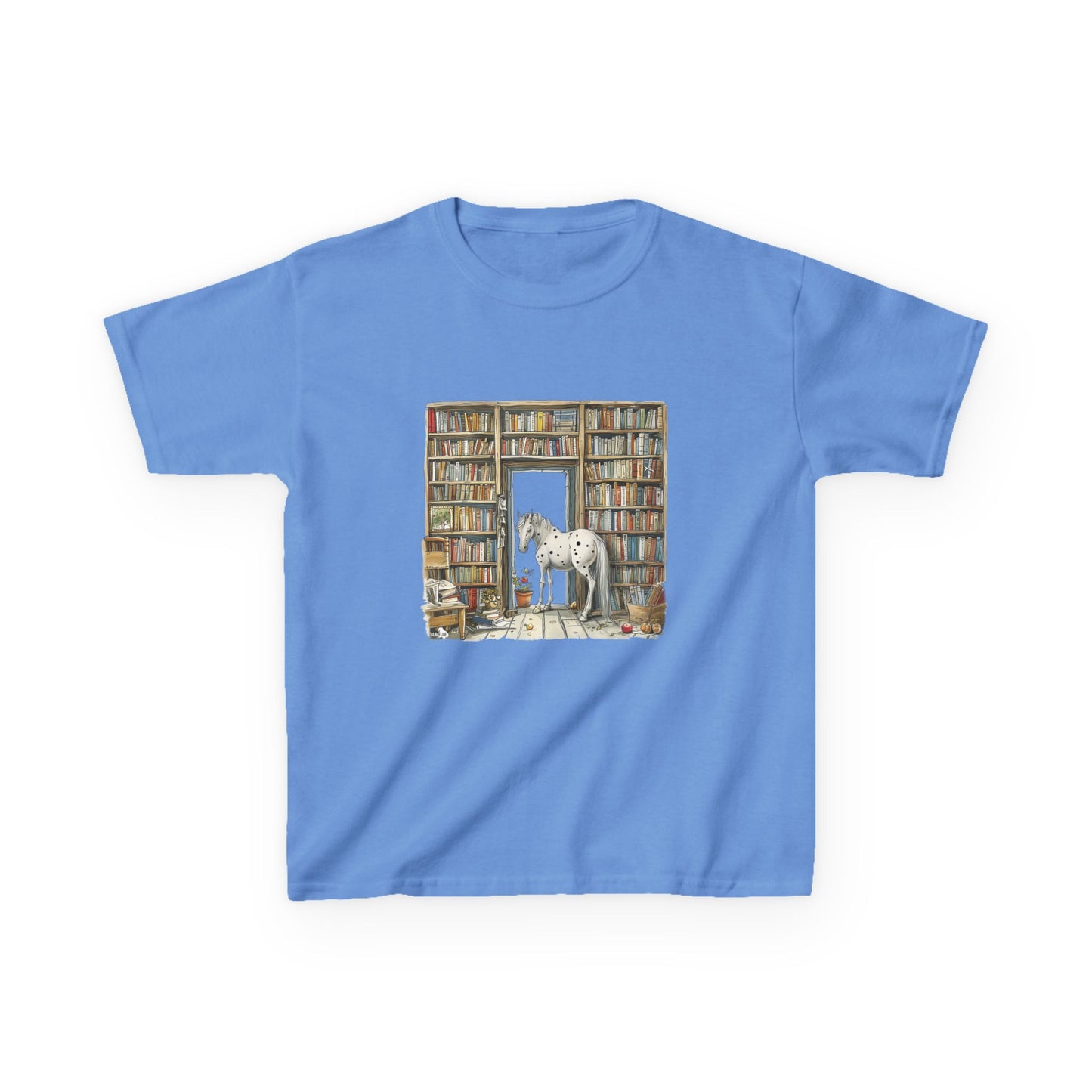 Horse in a Library - Kids T-shirt