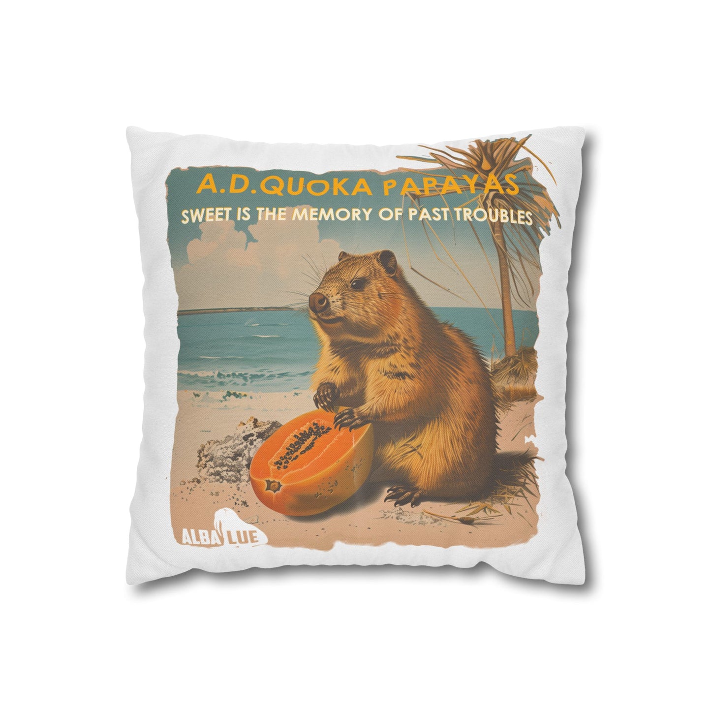 Retro A.D. Quokka Papayas - Pillowcase