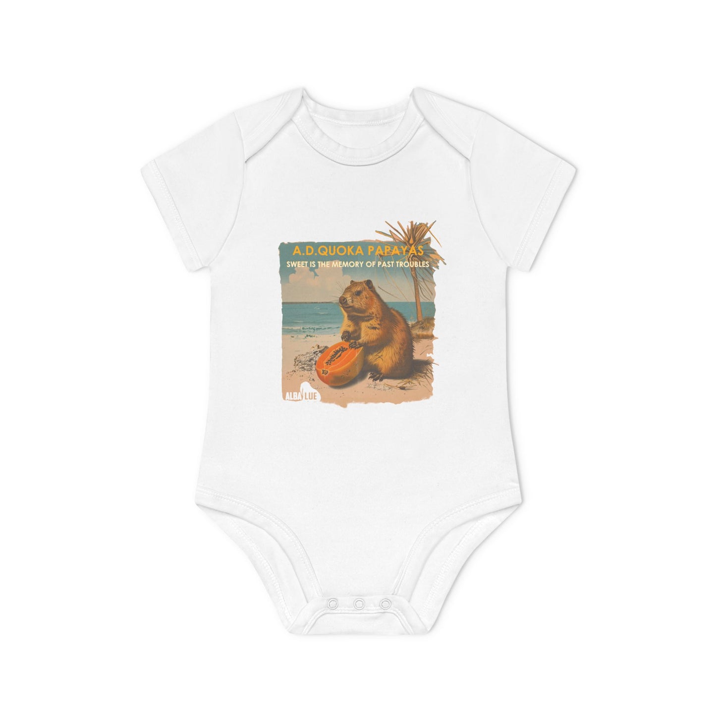 Retro A.D. Quokka Papayas - Infant Bodysuit Organic