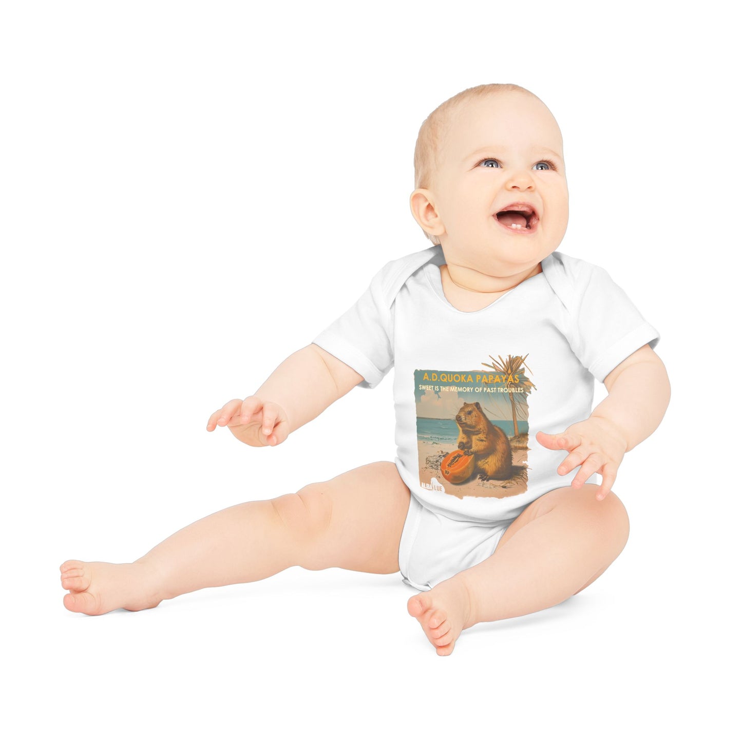 Retro A.D. Quokka Papayas - Infant Bodysuit Organic