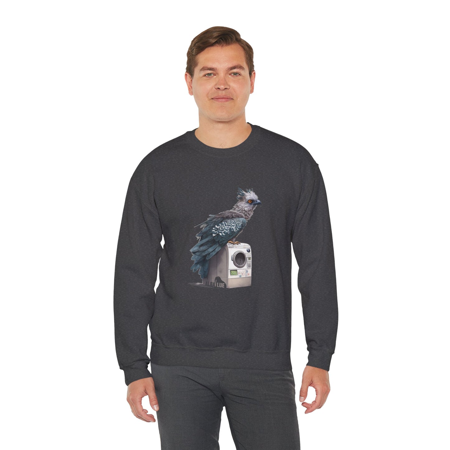 Harpy Eagle Sitting on a Washing Machine  - Crewneck Sweatshirt