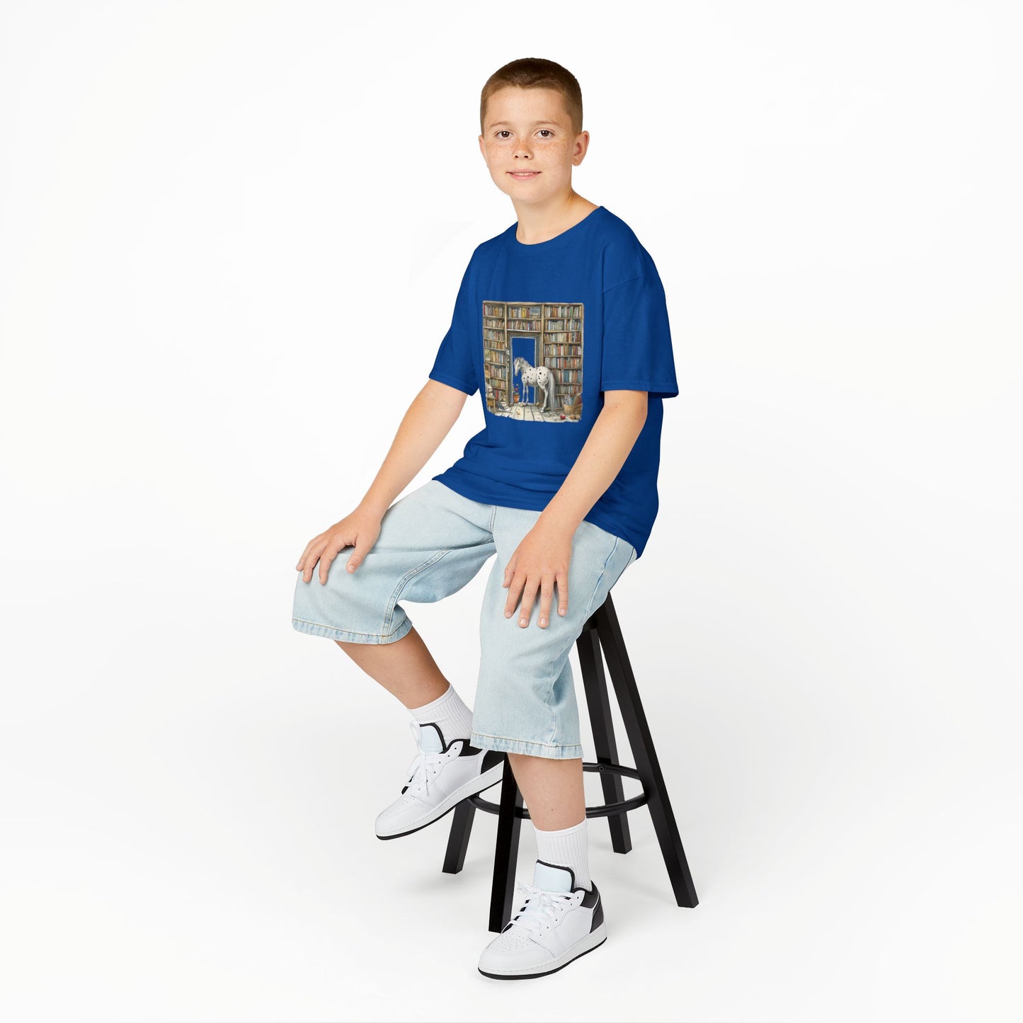 Horse in a Library - Kids T-shirt