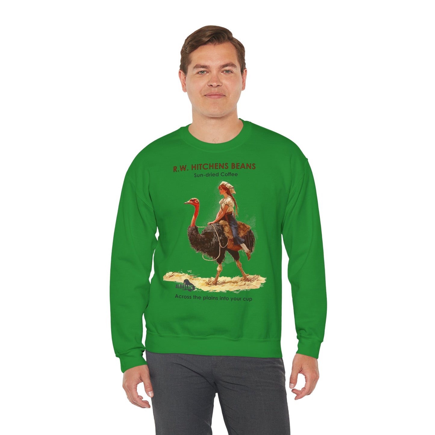 Vintage Ostrich Coffee Ad - Crewneck Sweatshirt