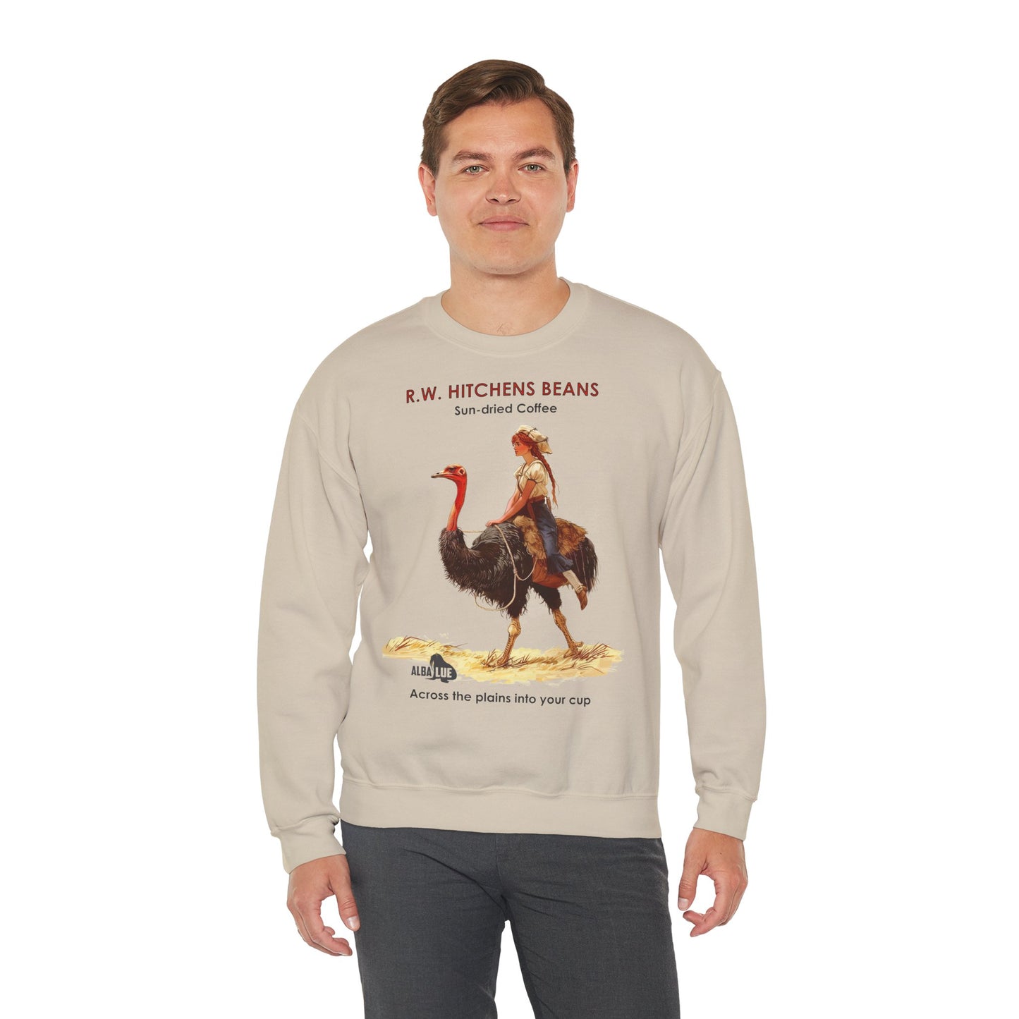 Vintage Ostrich Coffee Ad - Crewneck Sweatshirt