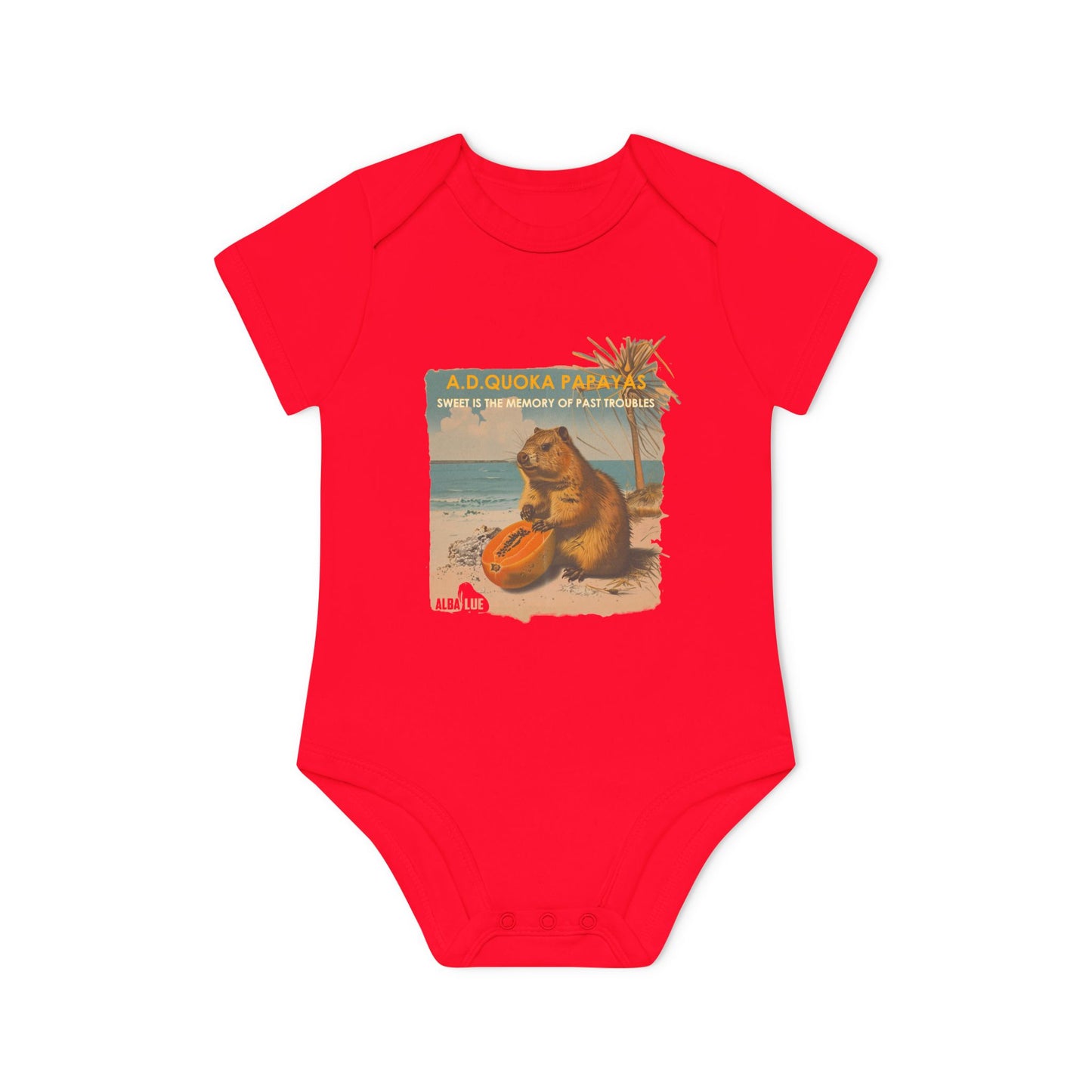 Retro A.D. Quokka Papayas - Infant Bodysuit Organic