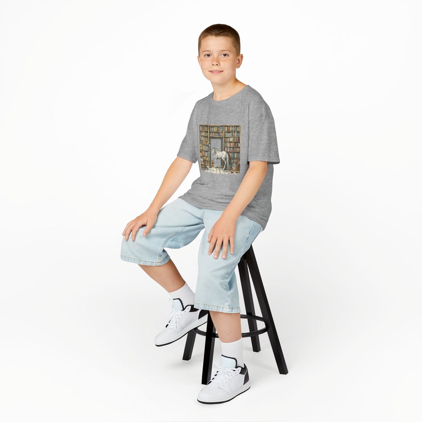 Horse in a Library - Kids T-shirt