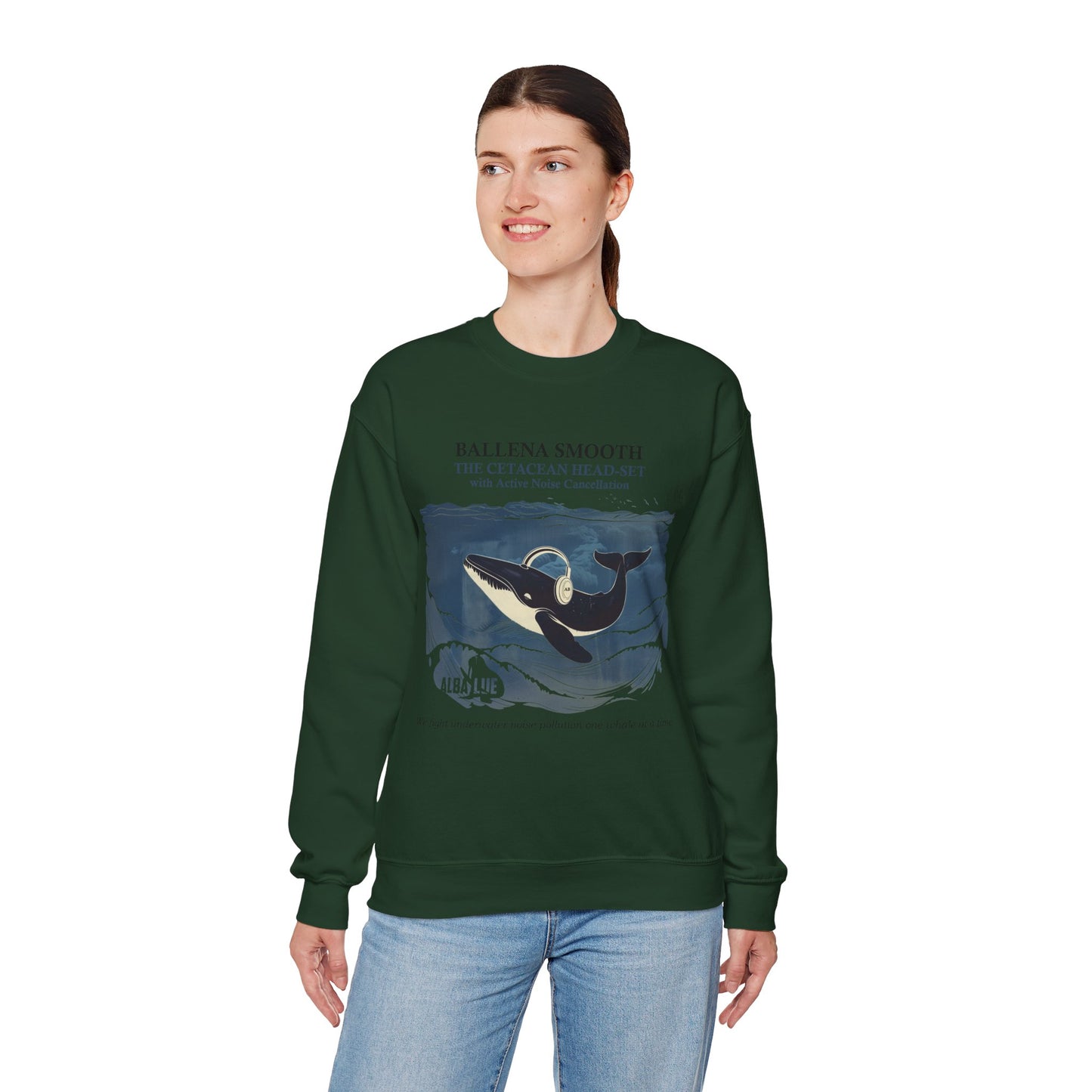 Whale Headphone - Crewneck Sweatshirt
