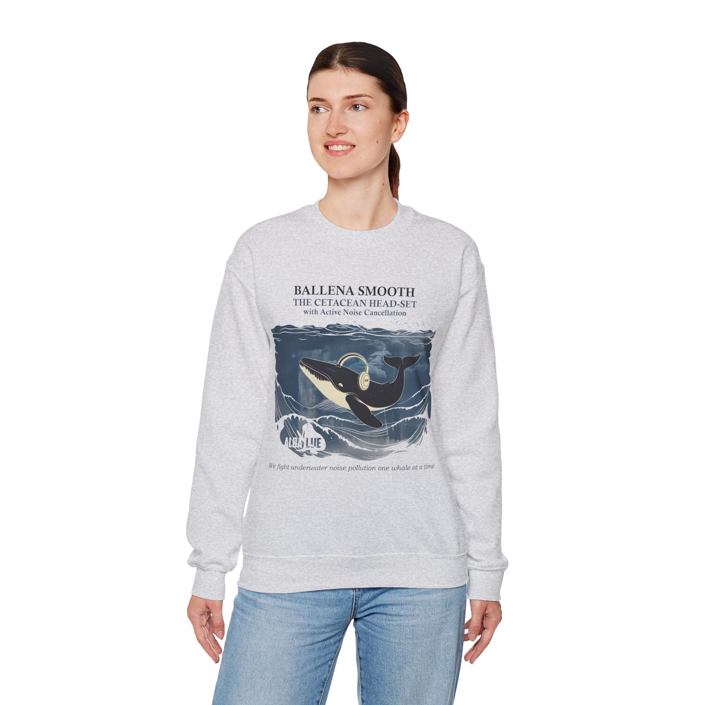 Whale Headphone - Crewneck Sweatshirt