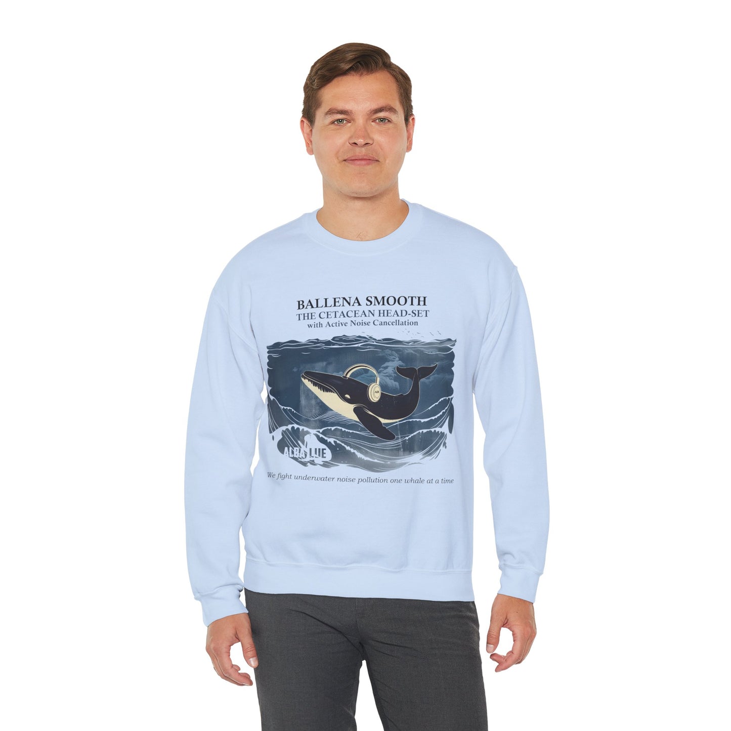 Whale Headphone - Crewneck Sweatshirt