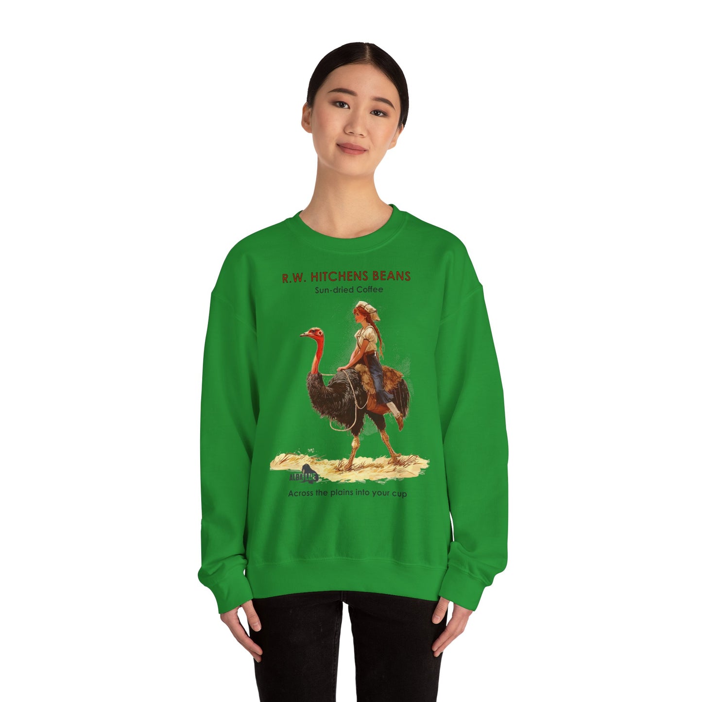 Vintage Ostrich Coffee Ad - Crewneck Sweatshirt