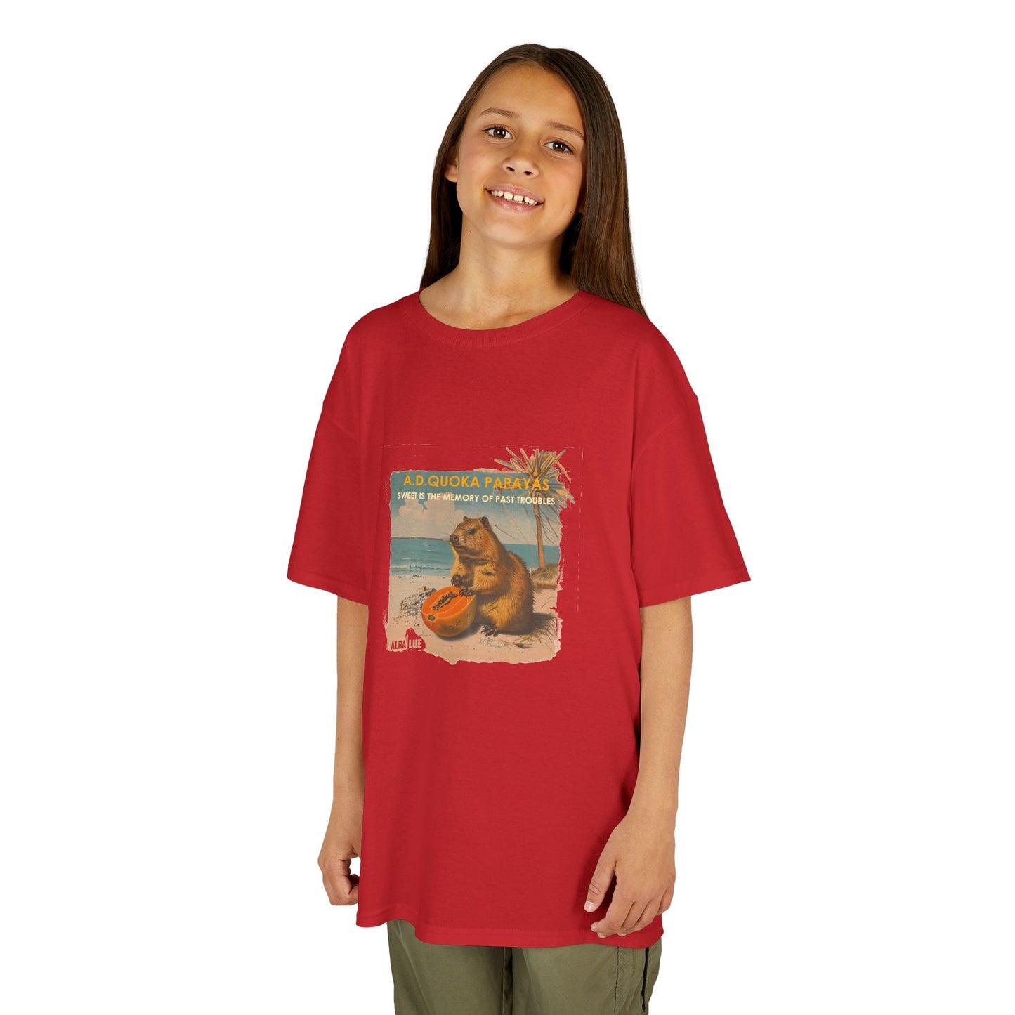 Retro A.D. Quokka Papayas - Kids T-Shirt